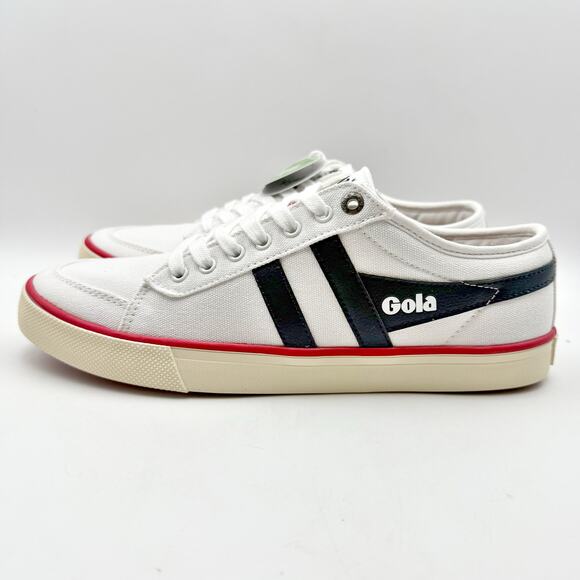 Gola Mens Comet Sneakers EU 43 US 10 White Navy Red Canvas NIB - Picture 9 of 13